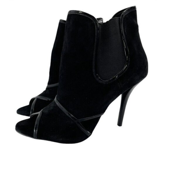8M Melonie STEVE MADDEN‎ Black Suede Leather Ankle Boots High Heels Photos - Picture 1 of 14